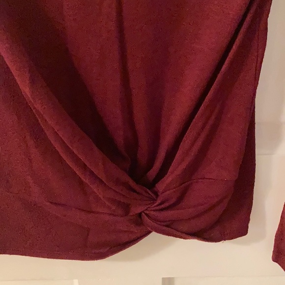 a new day burgundy faux front tie sweater - Picture 2 of 2